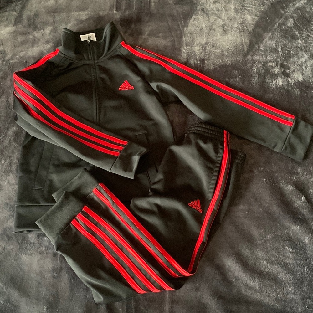 Boys adidas track suit with matching jacket and pants